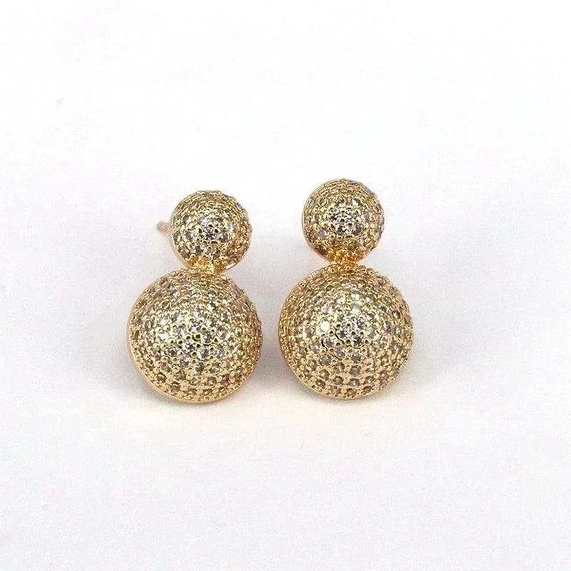 1 Pair Ig Style Minimalist Round Water Droplets Heart Shape Plating Inlay Copper Zircon 18k Gold Plated Silver Plated Ear Studs
