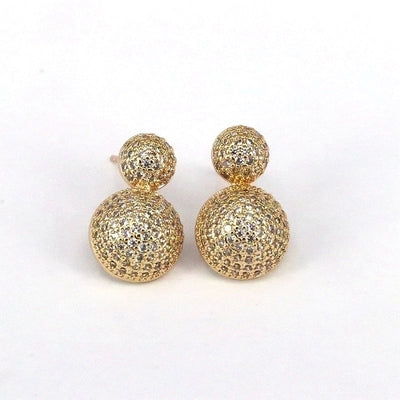 1 Pair Ig Style Minimalist Round Water Droplets Heart Shape Plating Inlay Copper Zircon 18k Gold Plated Silver Plated Ear Studs