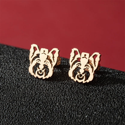 1 Pair Cute Basic Classic Style Dog Lion Cat Polishing Plating 304 Stainless Steel 18K Gold Plated Ear Studs