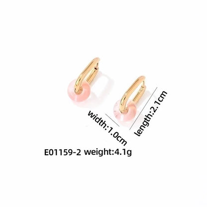 1 Pair Minimalist Oval Plating 304 Stainless Steel Gold Plated Earrings