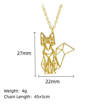 304 Stainless Steel 18K Gold Plated Minimalist Plating Hollow Out Animal Pendant Necklace