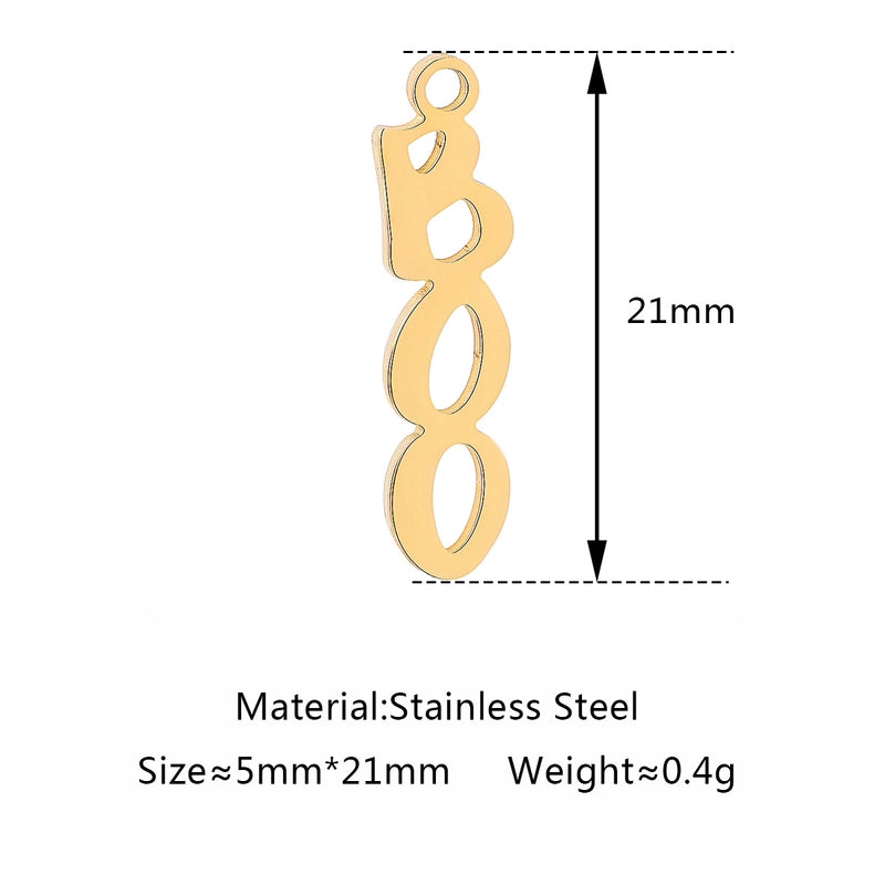 5 PCS/Package 5*21mm 304 Stainless Steel Pentagram Ghost Spider Pendant Jewelry Accessories