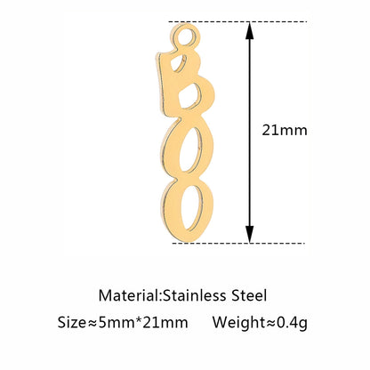 5 PCS/Package 5*21mm 304 Stainless Steel Pentagram Ghost Spider Pendant Jewelry Accessories