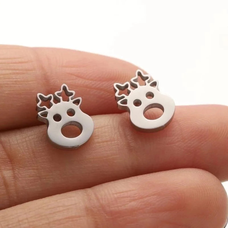 1 Pair Casual Cute Animal Plating Hollow Out 304 Stainless Steel 18K Gold Plated Ear Studs
