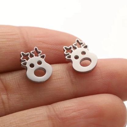 1 Pair Casual Cute Animal Plating Hollow Out 304 Stainless Steel 18K Gold Plated Ear Studs