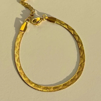 2 Pieces 304 Stainless Steel 18K Gold Plated Minimalist Classic Style Plating Solid Color Bracelets