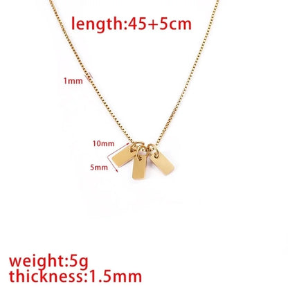 Minimalist Rectangle Titanium Steel Pendant Necklace