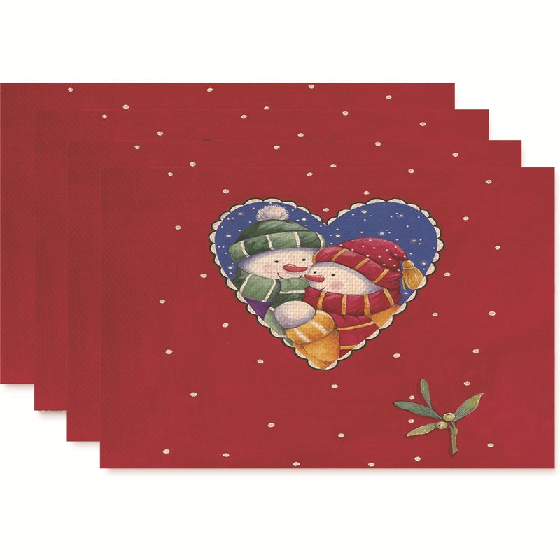 Christmas Nordic Style Christmas Tree Bow Knot Snowflake Linen Cotton And Linen Placemat