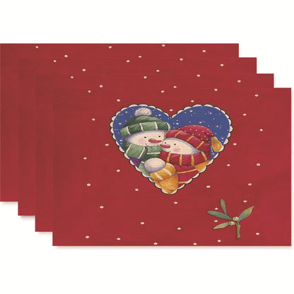 Christmas Nordic Style Christmas Tree Bow Knot Snowflake Linen Cotton And Linen Placemat