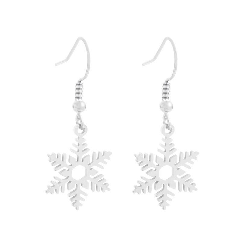 Vacation Snowflake Titanium Steel 18K Gold Plated Plating Bracelets Earrings Necklace