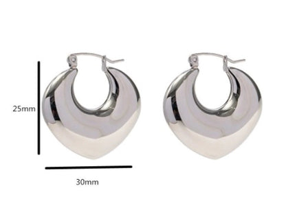 1 Pair Minimalist Solid Color Stainless Steel Hoop Earrings