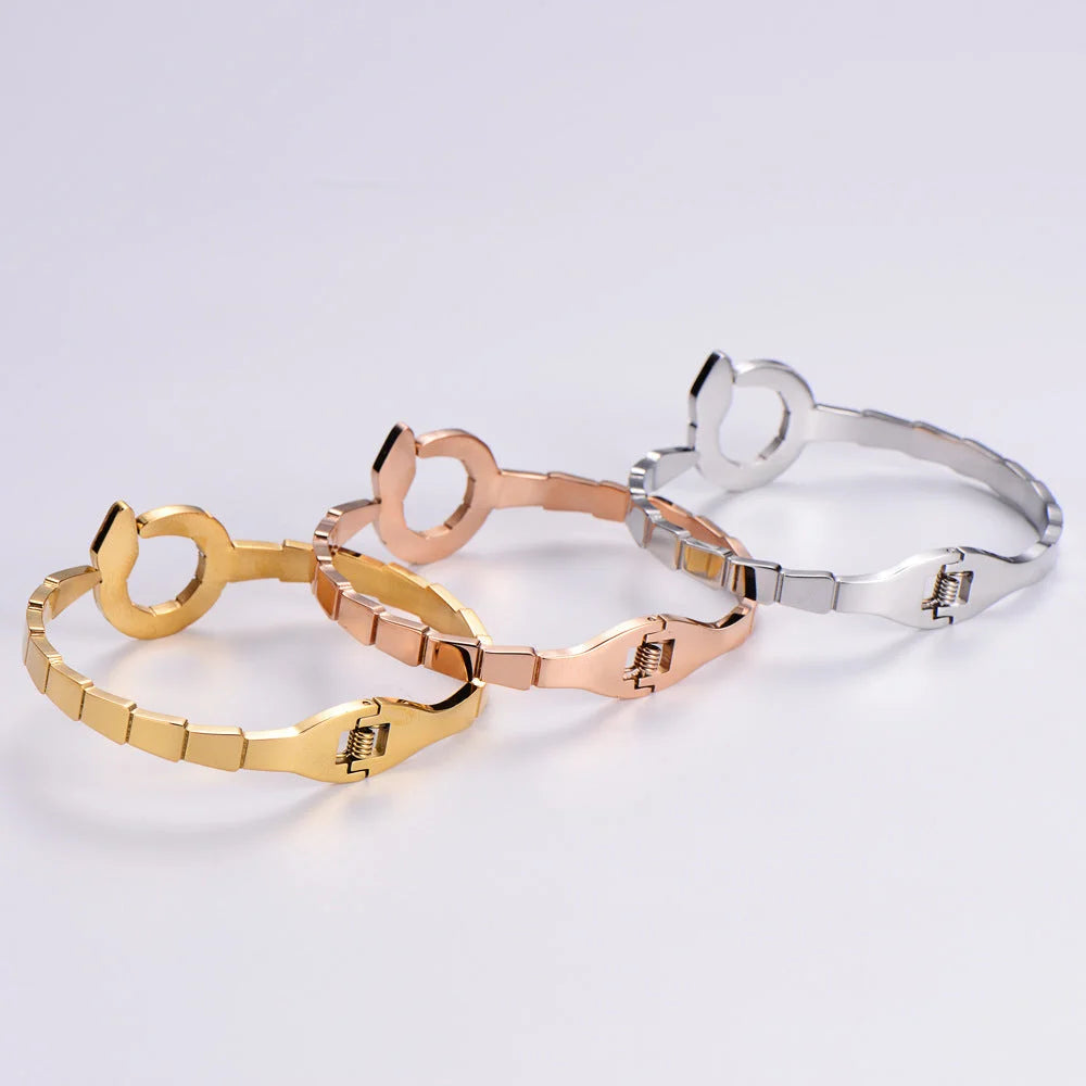 IG Style Women Metal Diamond Fruit Stainless Steel Bangles