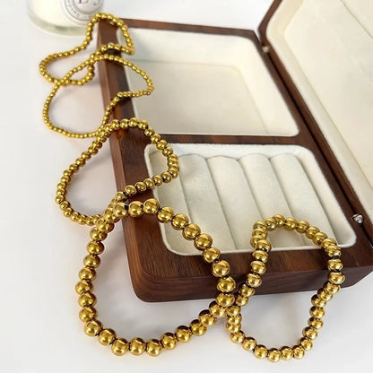 Casual Minimalist Round 316L Stainless Steel 18K Gold Plated Bracelets In Bulk