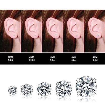 1 Pair Minimalist Round Plating Inlay 304 Stainless Steel Zircon 18K Gold Plated Ear Studs