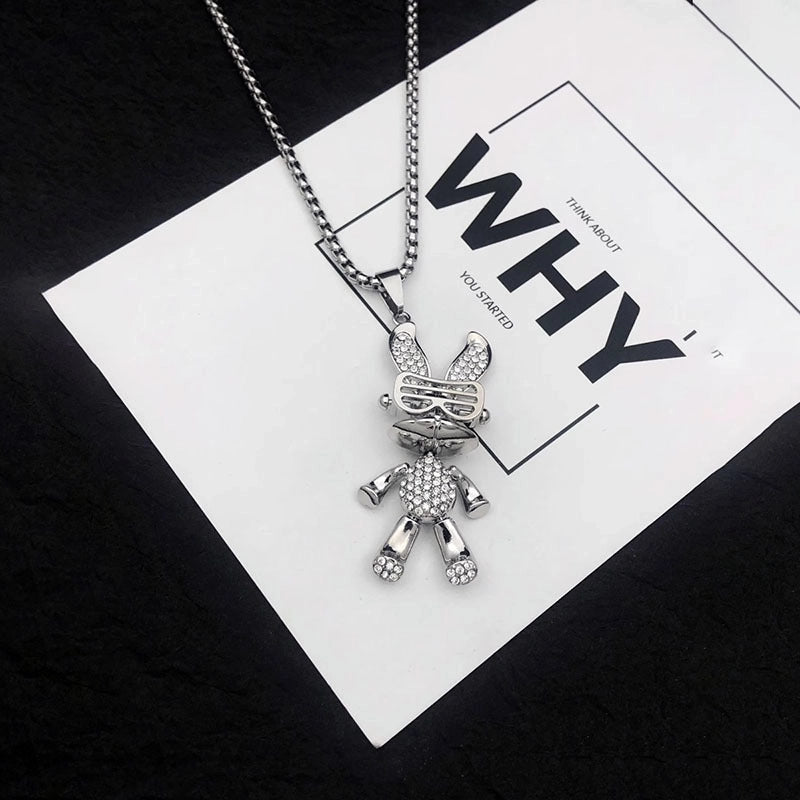 Hip-hop Animal Cartoon Character Alloy Titanium Steel Pendant Necklace In Bulk