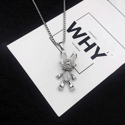 Hip-hop Animal Cartoon Character Alloy Titanium Steel Pendant Necklace In Bulk