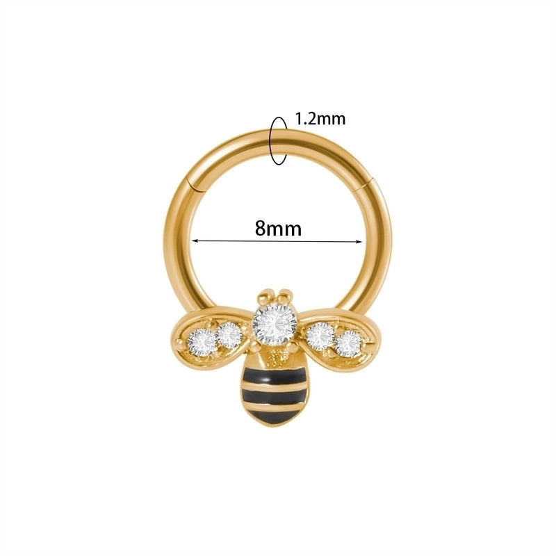 2 Pieces Nose Rings & Studs Modern Style Minimalist Shiny Water Droplets 304 Stainless Steel Copper Plating Inlay Synthetic Opal Rhinestones Zircon 18K Gold Plated