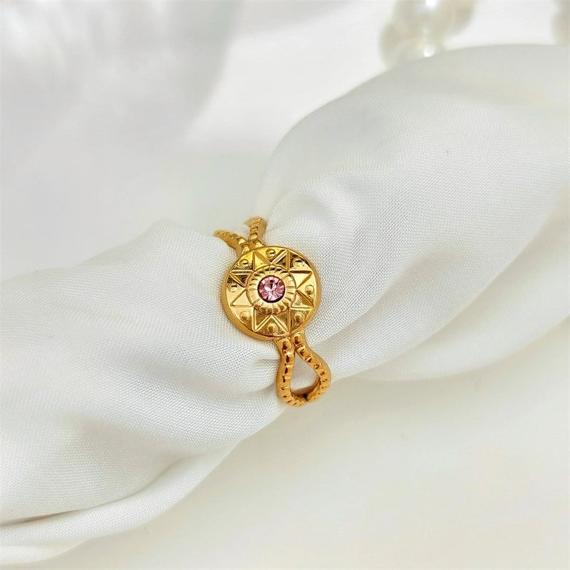 3 Pieces Elegant Vintage Style Eight Awn Star 304 Stainless Steel Plating Open Rings