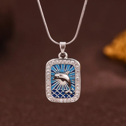 Vintage Style Minimalist Sun Moon Titanium Steel Copper Plating Pendant Necklace