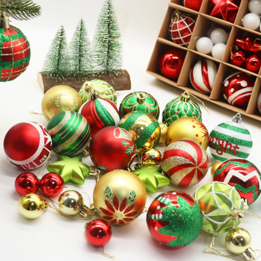 Christmas Decoration 6cm 16pcs Electroplated Plastic Balls Irregularly Shaped Painted Christmas Balls Gift Christmas