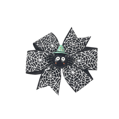Halloween Funny Halloween Pattern Rib Ribbon Party Hairpin