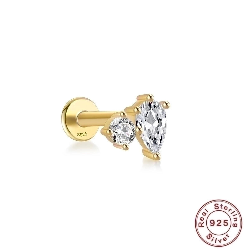 1 Piece Ear Cartilage Rings & Studs Fashion Geometric 925 Sterling Silver Plating Zircon