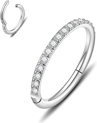 1 Piece Nose Rings & Studs Minimalist Classic Style Commute Round 316L Stainless Steel Plating Inlay Zircon Nose Ring