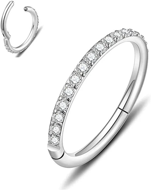 1 Piece Nose Rings & Studs Minimalist Classic Style Commute Round 316L Stainless Steel Plating Inlay Zircon Nose Ring