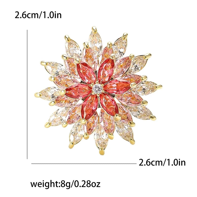 Shiny Pin Snowflake Copper Women's Brooches