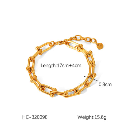 IG Style Chain Geometric Titanium Steel Electroplating Necklaces