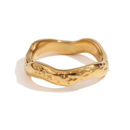 Fashion Niche Circle Geometric Stainless Steel 18K Gold Plated Rings