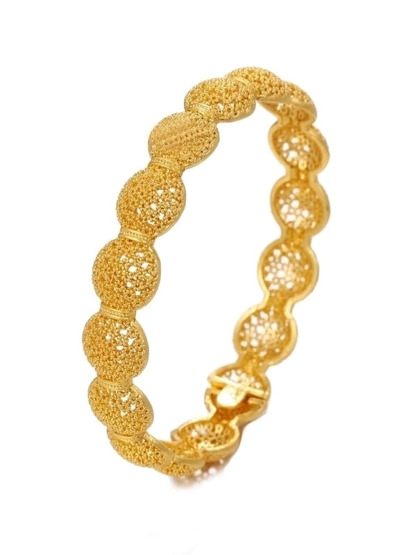 Minimalist Classic Style Solid Color Copper 18k Gold Plated Bangle In Bulk