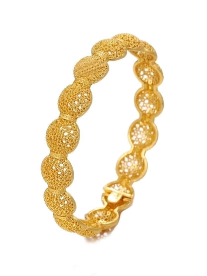 Minimalist Classic Style Solid Color Copper 18k Gold Plated Bangle In Bulk