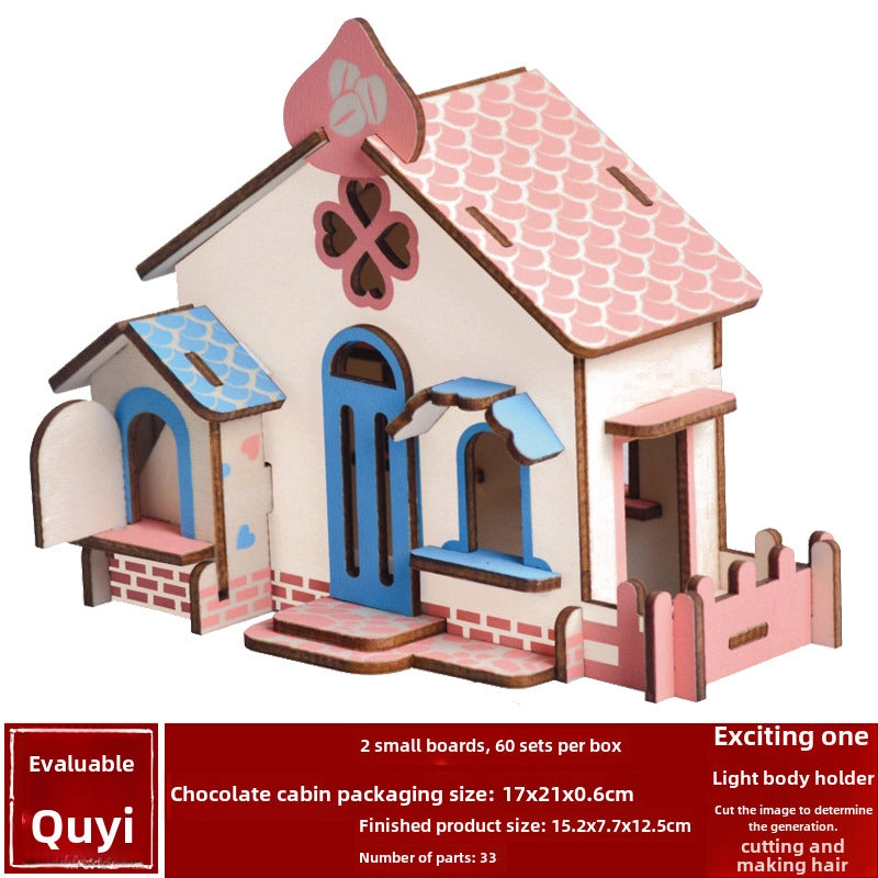 Stall Supply Children's Wooden 3D Puzzle Adult Puzzle Christmas Building Handmade Educational Model Toy