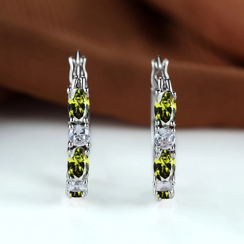 1 Pair Fashion Geometric Copper Inlay Zircon Earrings