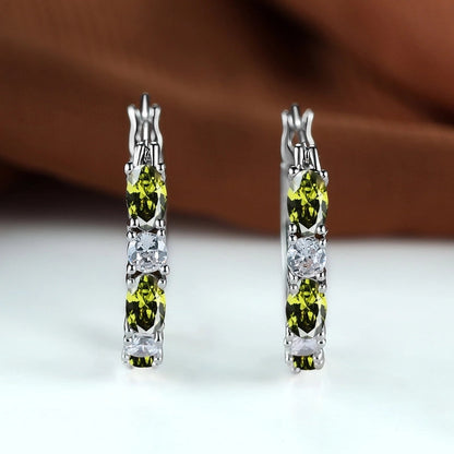 1 Pair Fashion Geometric Copper Inlay Zircon Earrings