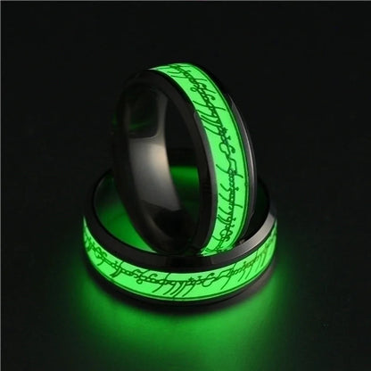 Cross-border Ornament Stainless Steel Luminous Ring Fluorescent Stall Supply Titanium Steel Magic Ring The Lord Of The Rings