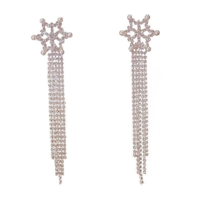 1 Pair Glam Geometric Plating Inlay Alloy Artificial Pearls Rhinestones Drop Earrings