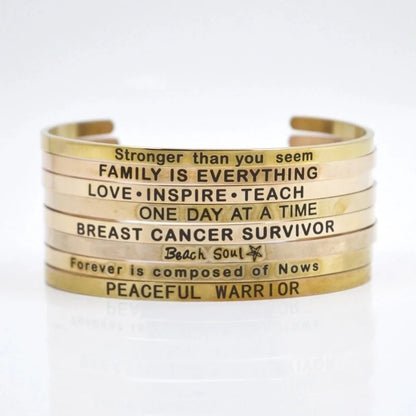 Casual Minimalist Letter Stainless Steel Cuff Bracelets