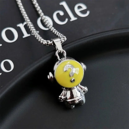 Hip-hop Animal Cartoon Character Alloy Titanium Steel Pendant Necklace In Bulk