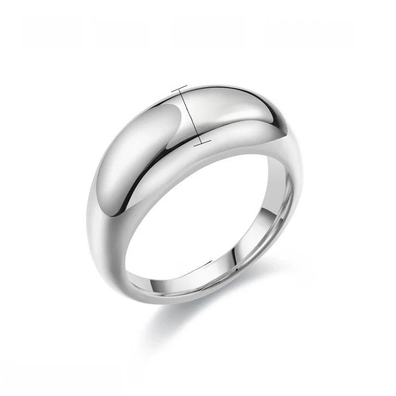 Minimalist Classic Style Solid Color Titanium Steel 18K Gold Plated Polishing Plating Rings