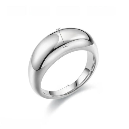 Minimalist Classic Style Solid Color Titanium Steel 18K Gold Plated Polishing Plating Rings