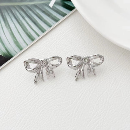 1 Pair Casual Minimalist Classic Style Bow Knot 304 Stainless Steel Imitation Gold Ear Studs