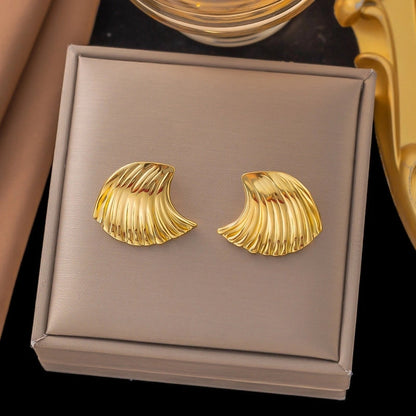 1 Pair Minimalist Star Heart Shape Plating Titanium Steel Drop Earrings Ear Studs