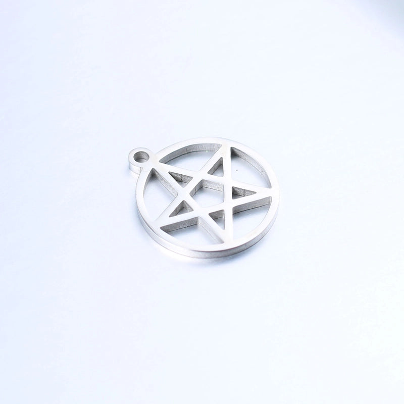5 PCS/Package 5*21mm 304 Stainless Steel Pentagram Ghost Spider Pendant Jewelry Accessories