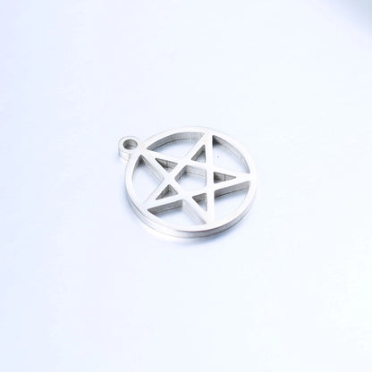 5 PCS/Package 5*21mm 304 Stainless Steel Pentagram Ghost Spider Pendant Jewelry Accessories