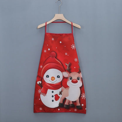 Christmas Santa Claus Snowman Polyester Indoor Aprons Costume Props
