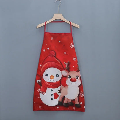 Christmas Santa Claus Snowman Polyester Indoor Aprons Costume Props
