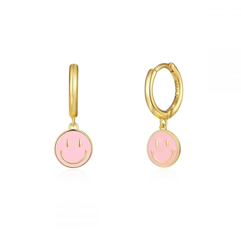 1 Pair Modern Style Classic Style Heart Shape Smile Face Copper Drop Earrings Ear Cuffs Earrings