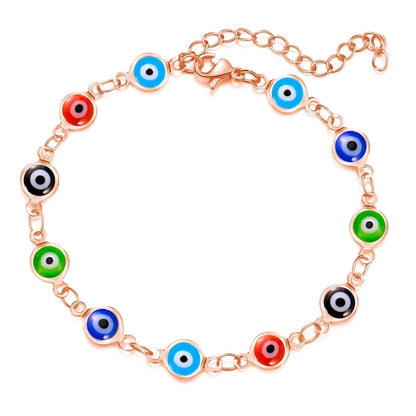 Retro Devil's Eye Copper Plating Unisex Bracelets Anklet Necklace